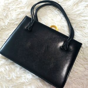 Bienen-Davis Black Vintage Hanbag w/ mirror. Brand Seen in Museums & Hollywood.